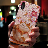 Case Cute 3D Emboss Cartoon Patterned Phone Case For iphone X 8 7 6 6S