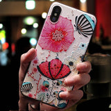 Case Cute 3D Emboss Cartoon Patterned Phone Case For iphone X 8 7 6 6S