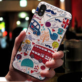 Case Cute 3D Emboss Cartoon Patterned Phone Case For iphone X 8 7 6 6S