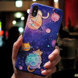 Case Cute 3D Emboss Cartoon Patterned Phone Case For iphone X 8 7 6 6S