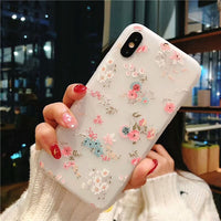 Phone Case For iPhone 7 8 Plus XS Max XR Rose Floral Cases