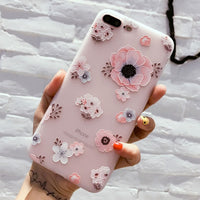 Phone Case For iPhone 7 8 Plus XS Max XR Rose Floral Cases