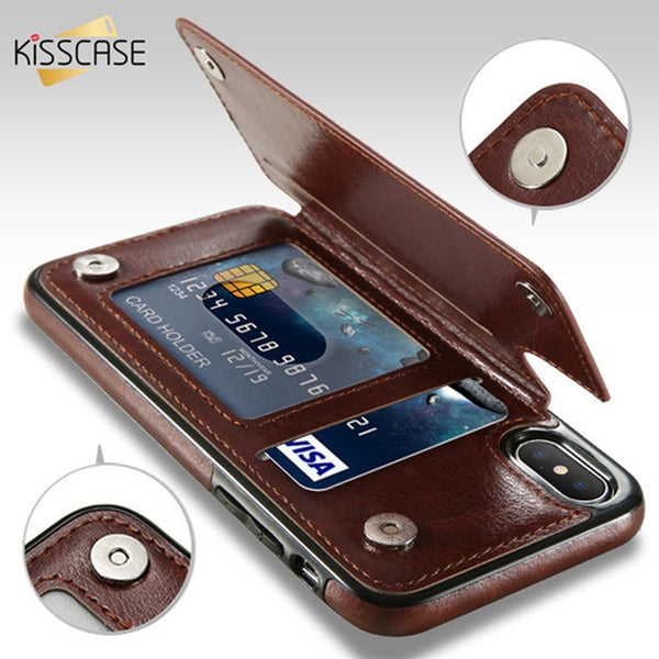 Leather Case For iPhone X 6 6s 7 8 Plus XS 5S SE