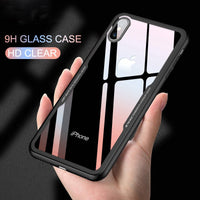 Case Tempered Glass Clear Transparent Back Cover Case