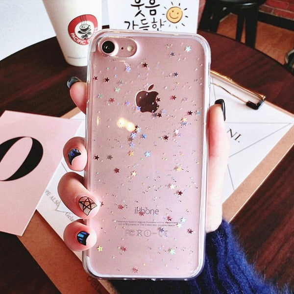 Clear Glitter Star Cover For iphone XS MAX X 7 8 plus