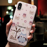 Case Cute 3D Emboss Cartoon Patterned Phone Case For iphone X 8 7 6 6S