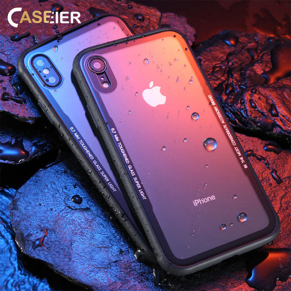 Case Tempered Glass Phone Case For iPhone 7 8 XR XS