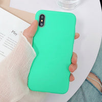 Case Solid Color Silicone Couples Cases For iphone XR X XS Max 6 6S 7 8 Plus C