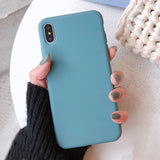 Case Solid Color Silicone Couples Cases For iphone XR X XS Max 6 6S 7 8 Plus C