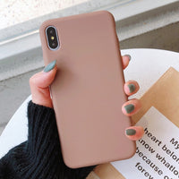 Case Solid Color Silicone Couples Cases For iphone XR X XS Max 6 6S 7 8 Plus C