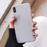 Case Solid Color Silicone Couples Cases For iphone XR X XS Max 6 6S 7 8 Plus C