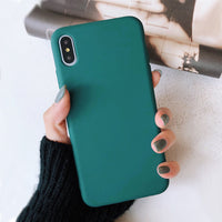 Case Solid Color Silicone Couples Cases For iphone XR X XS Max 6 6S 7 8 Plus C