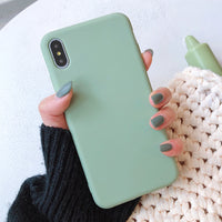 Case Solid Color Silicone Couples Cases For iphone XR X XS Max 6 6S 7 8 Plus C