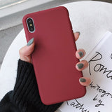 Case Solid Color Silicone Couples Cases For iphone XR X XS Max 6 6S 7 8 Plus C