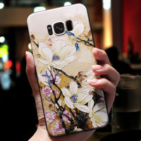 Case 3D Flower Emboss Case For Samsung Galaxy J7 J3 J5 A5 J4 J6 A6 Plus J8 A7