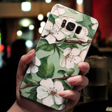 Case 3D Flower Emboss Case For Samsung Galaxy J7 J3 J5 A5 J4 J6 A6 Plus J8 A7