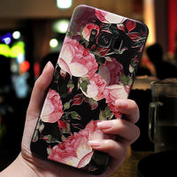 Case 3D Flower Emboss Case For Samsung Galaxy J7 J3 J5 A5 J4 J6 A6 Plus J8 A7