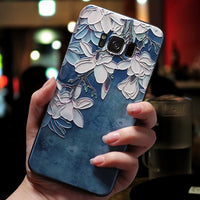 Case 3D Flower Emboss Case For Samsung Galaxy J7 J3 J5 A5 J4 J6 A6 Plus J8 A7