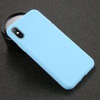 Case For iPhone 7 6 6s 8 X Plus 5 5s SE XR XS Max Simple Solid Color Ultrathin Soft TPU Case