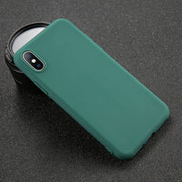 Case For iPhone 7 6 6s 8 X Plus 5 5s SE XR XS Max Simple Solid Color Ultrathin Soft TPU Case