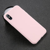 Case For iPhone 7 6 6s 8 X Plus 5 5s SE XR XS Max Simple Solid Color Ultrathin Soft TPU Case