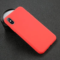 Case For iPhone 7 6 6s 8 X Plus 5 5s SE XR XS Max Simple Solid Color Ultrathin Soft TPU Case