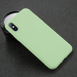 Case For iPhone 7 6 6s 8 X Plus 5 5s SE XR XS Max Simple Solid Color Ultrathin Soft TPU Case