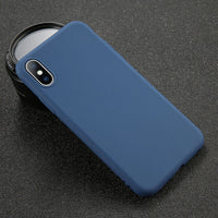 Case For iPhone 7 6 6s 8 X Plus 5 5s SE XR XS Max Simple Solid Color Ultrathin Soft TPU Case